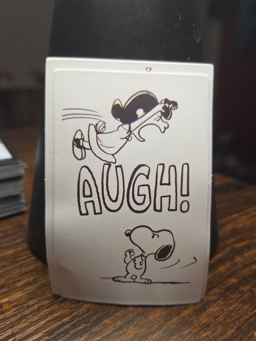 White Snoopy 'AUGH!' Illustrated Portable Sticker